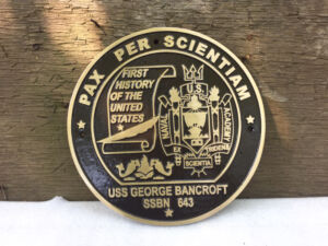 Replica plaque of USS George Bancroft Naval Plaque